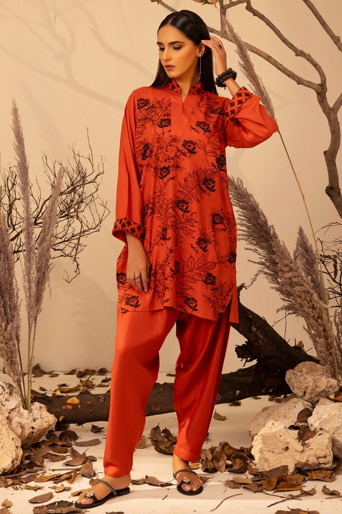 Acrylic Embroidered Shirt And Trouser