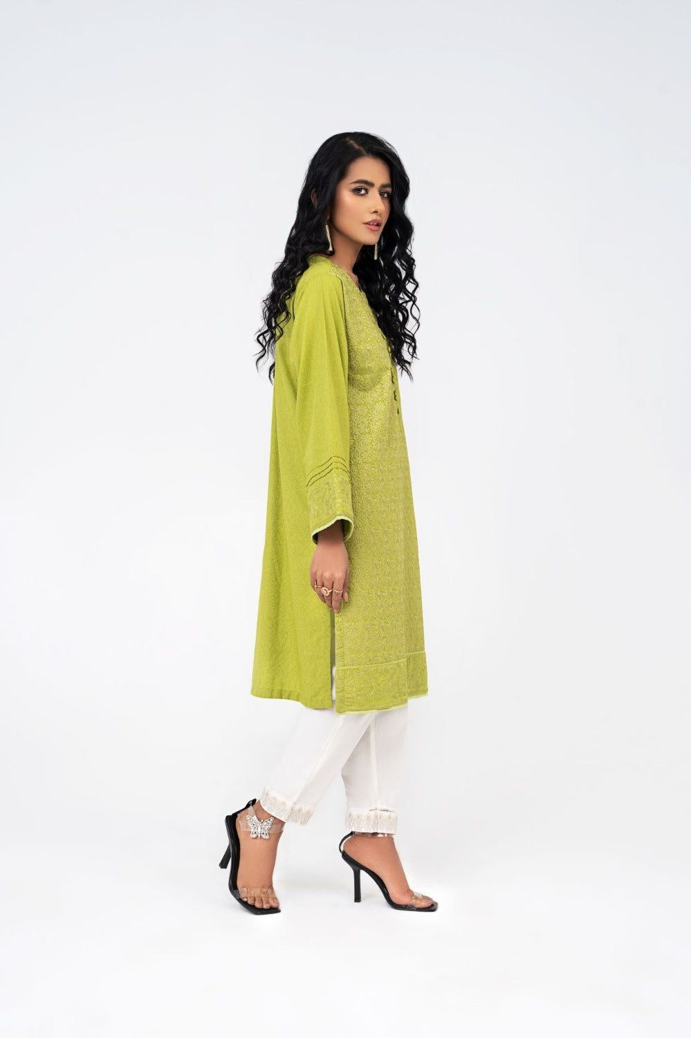 Karandi Dyed Embroidered Shirt