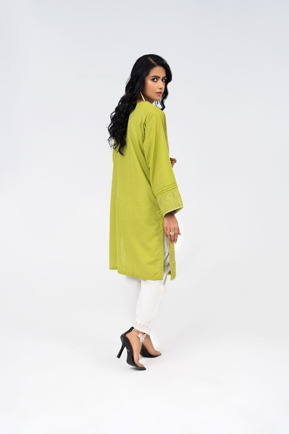 Karandi Dyed Embroidered Shirt