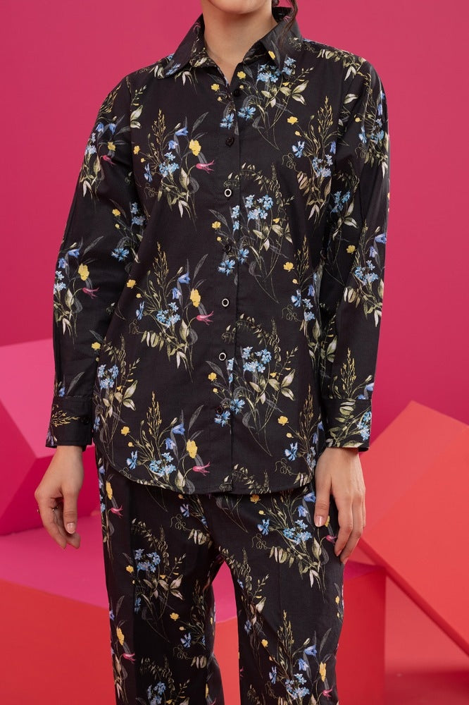 Chambray Printed Shirt Trouser