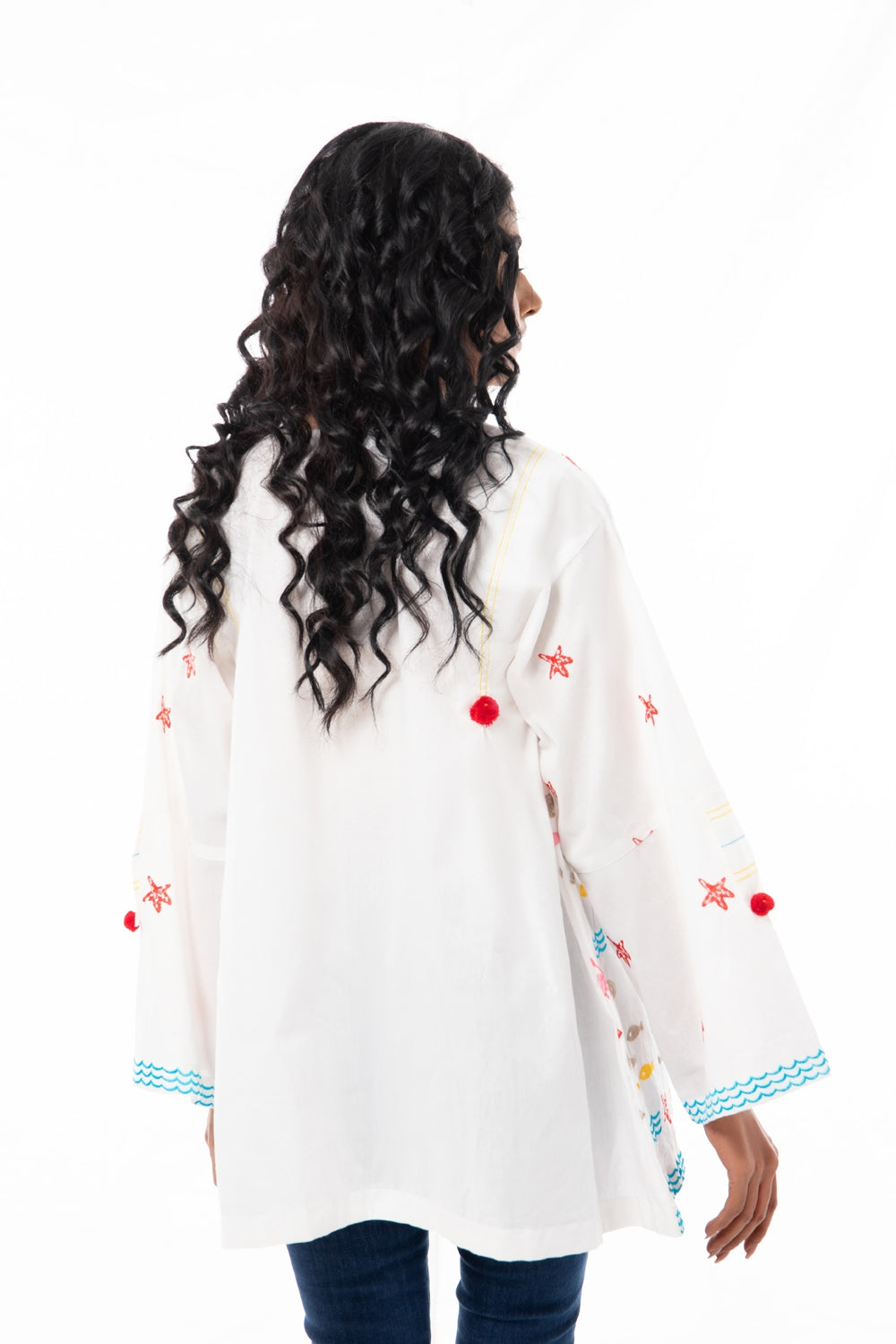 Cambric Dyed Embroidered Shirt