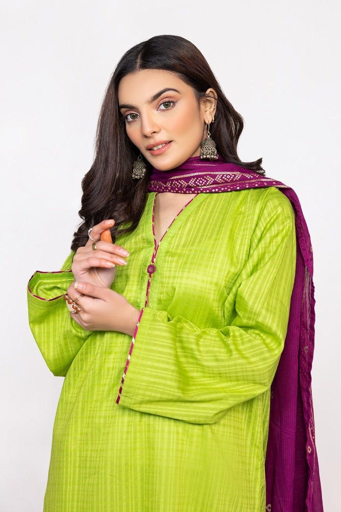 Tehwaar Block Print Shirt And Trouser With Dupatta