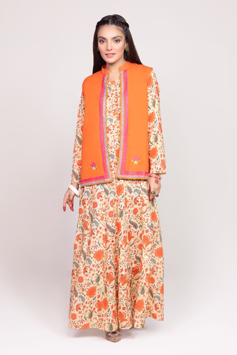 Printed Melody Embroidered Waistcoat