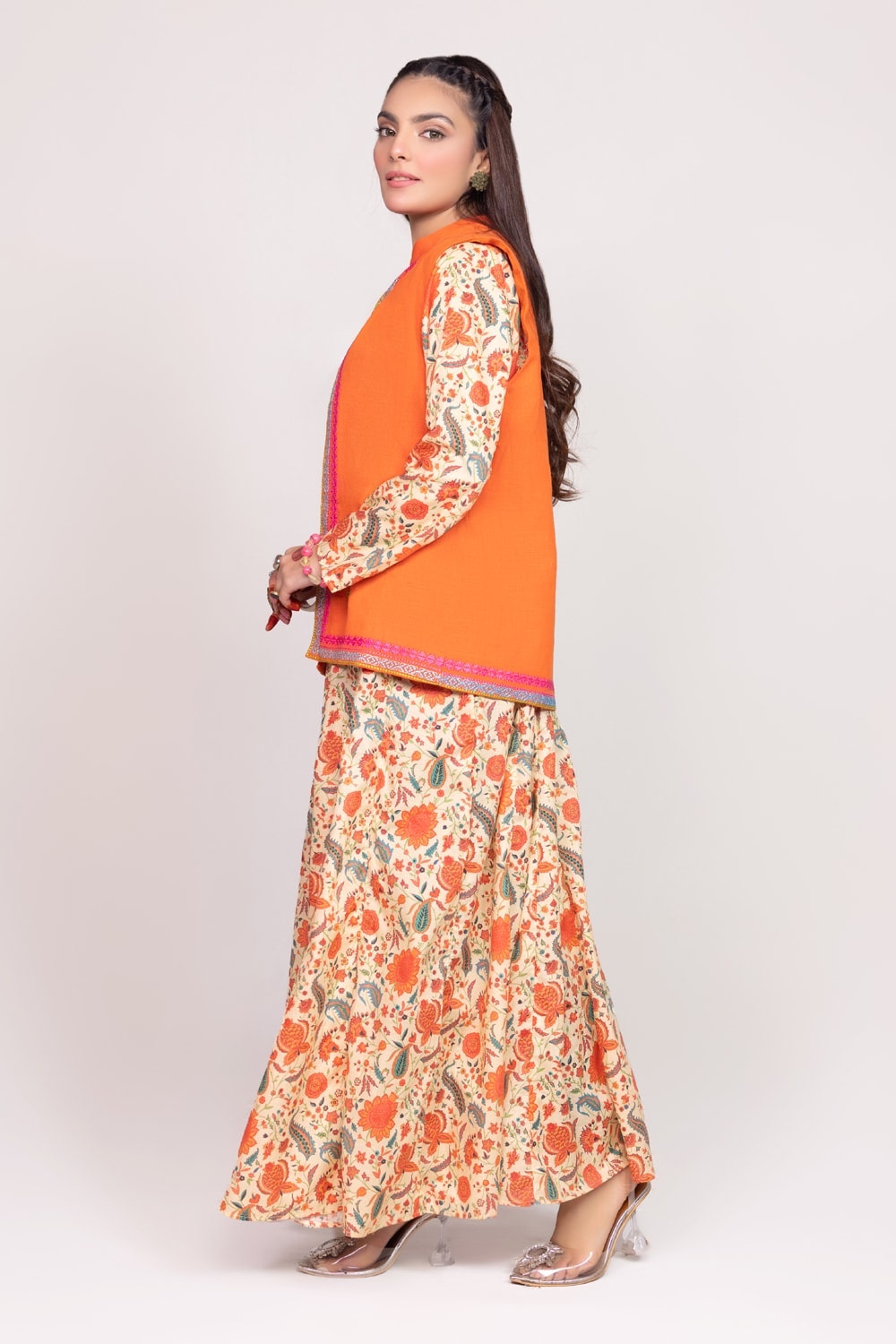 Printed Melody Embroidered Waistcoat