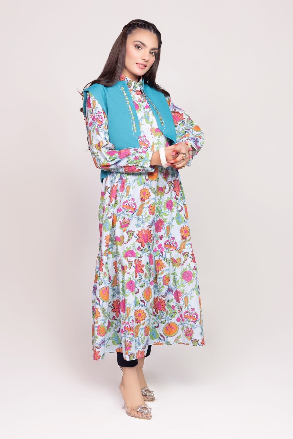 Printed Melody Embroidered WaistCoat