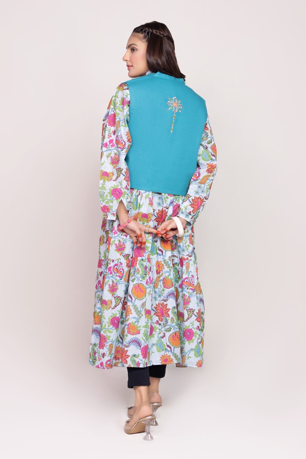 Printed Melody Embroidered Waistcoat