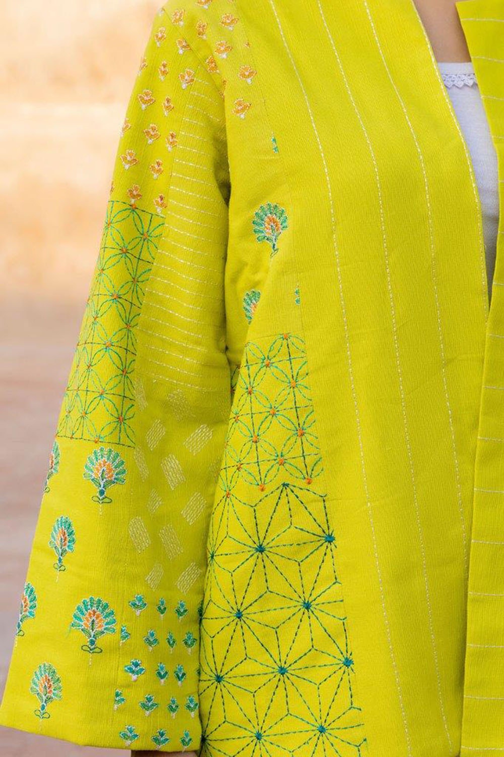 Khaddar Embroidered Crop Jacket