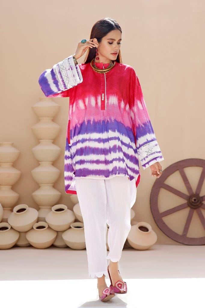 Tie and Dye Digital Printed Khaddar Shirt
