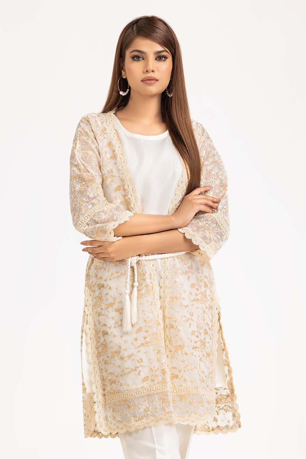 Zartaar Khaddi Net Dyed Embroidered Shirt And Trouser