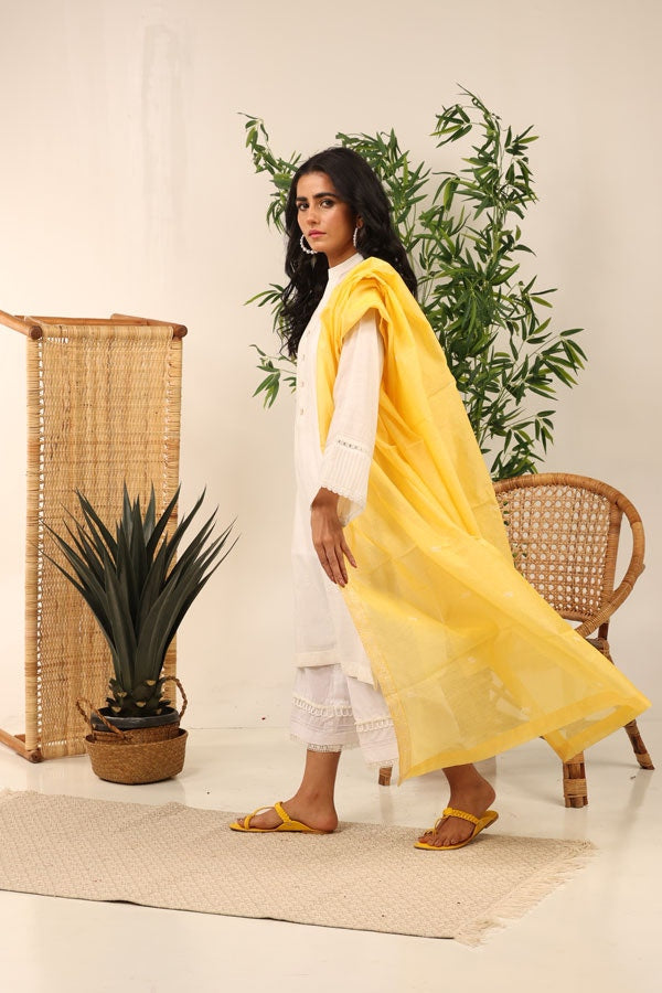 Yarn Dyed Embellished Shirt And Dupatta