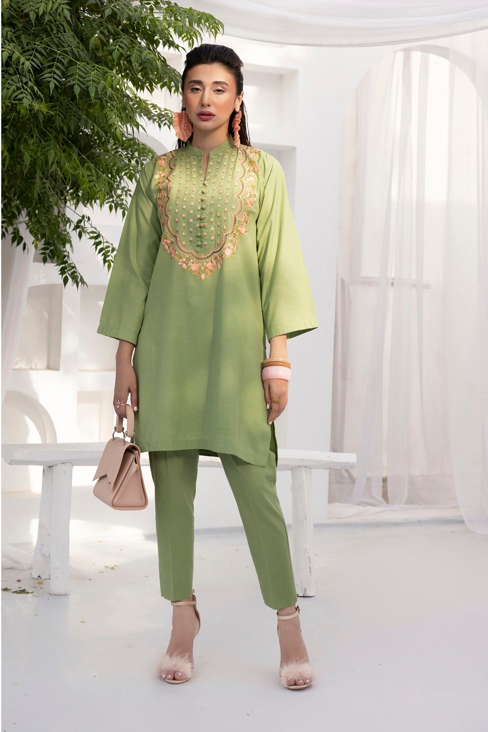 Silk Embroidered Shirt And Trouser