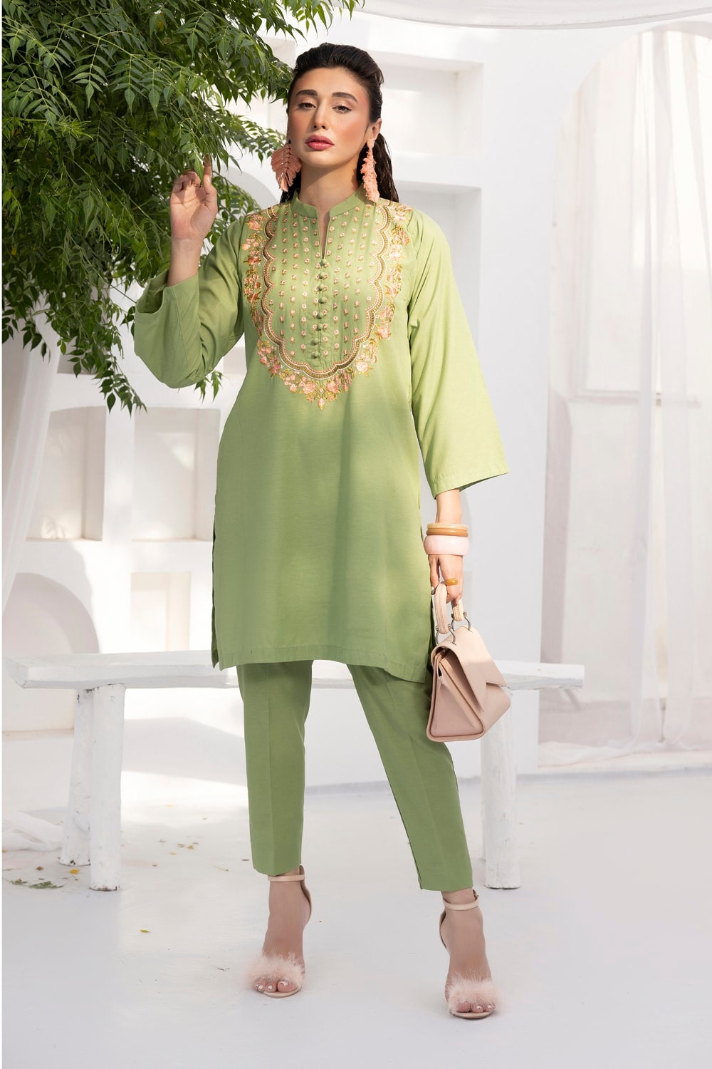Silk Embroidered Shirt And Trouser