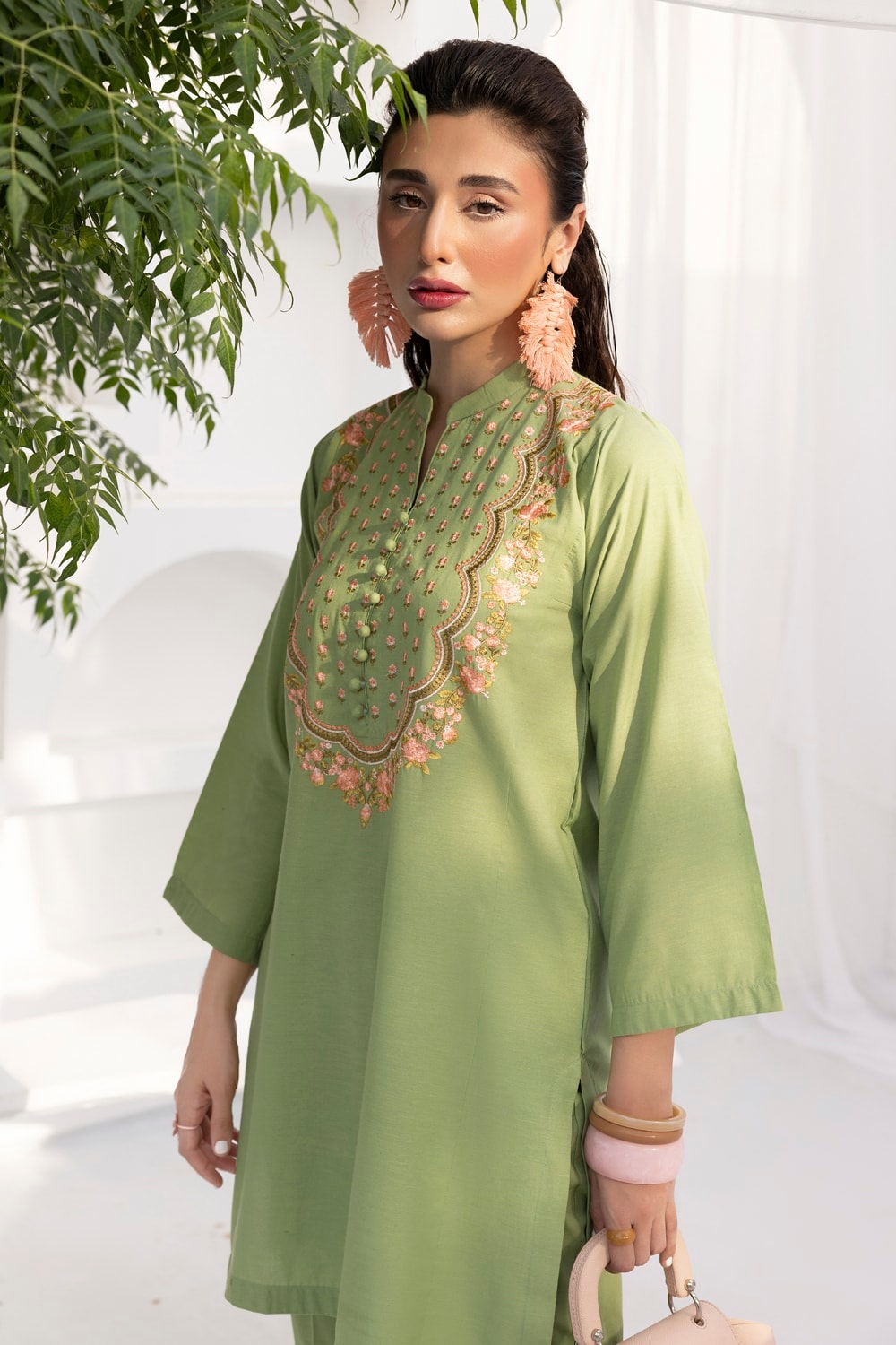 Silk Embroidered Shirt And Trouser