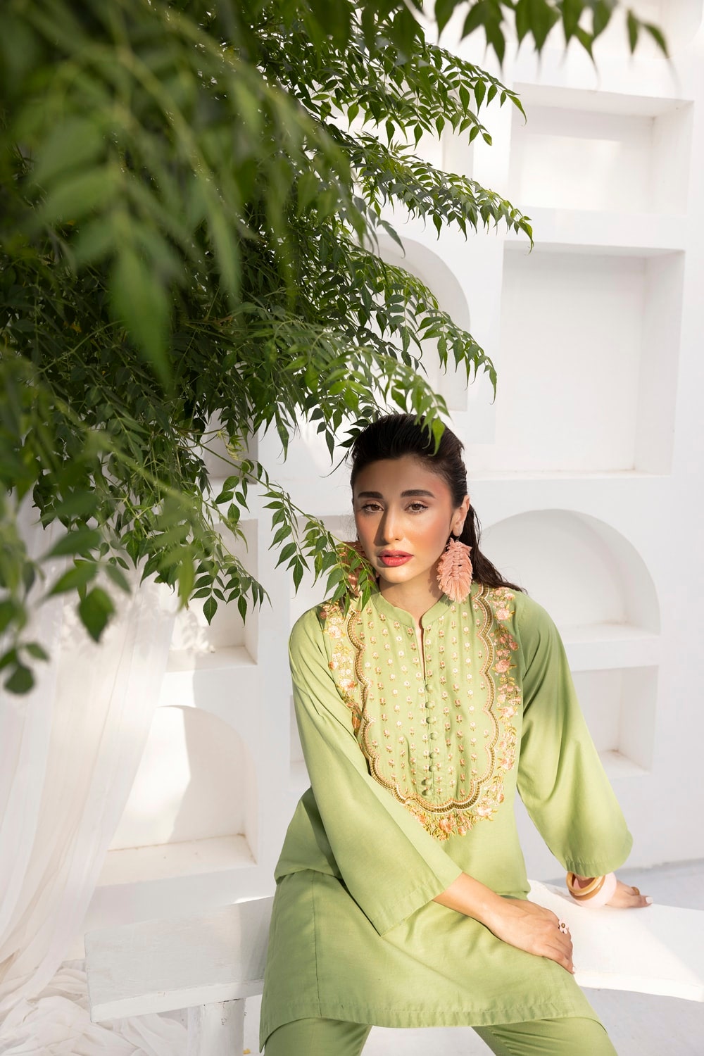 Silk Embroidered Shirt And Trouser