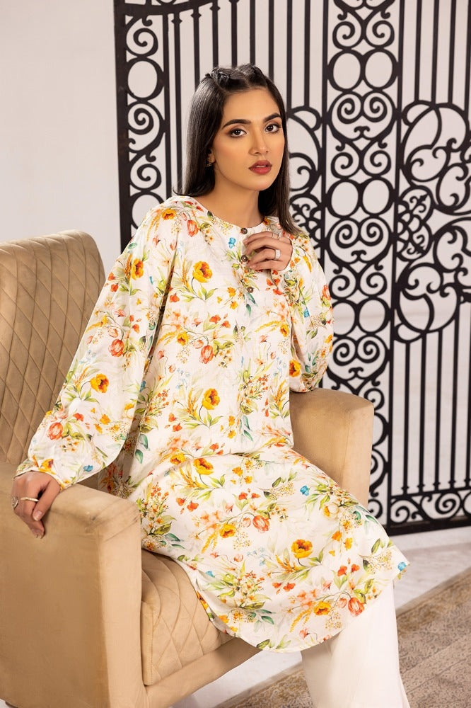 Slub Viscose Printed Shirt