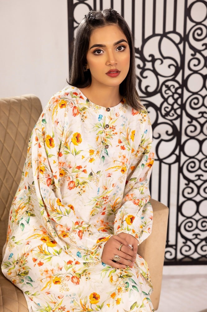 Slub Viscose Printed Shirt