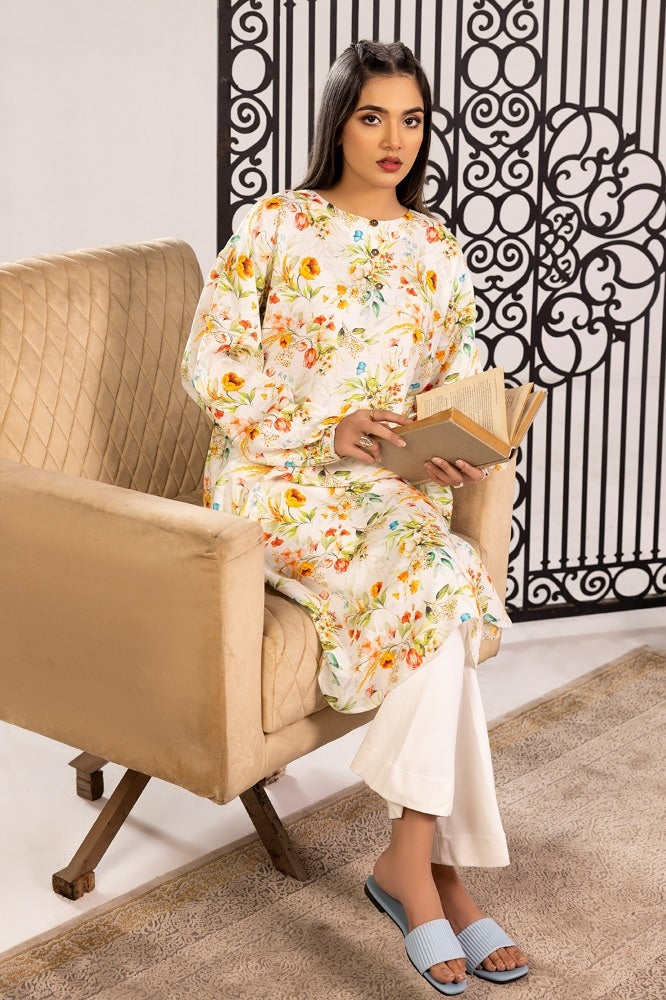 Slub Viscose Printed Shirt