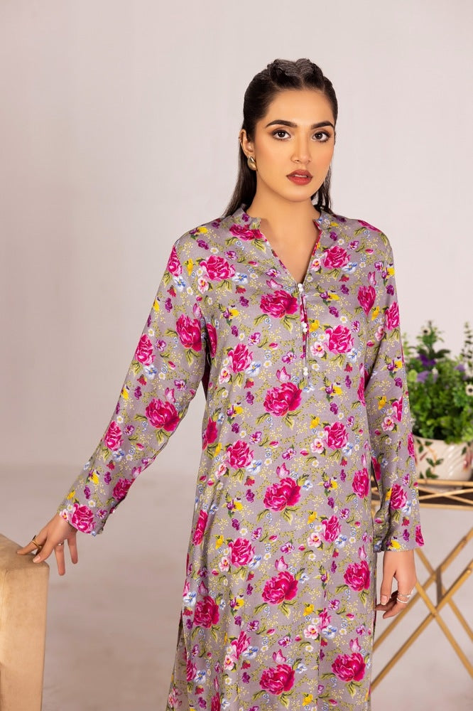 Slub Viscose Printed Shirt