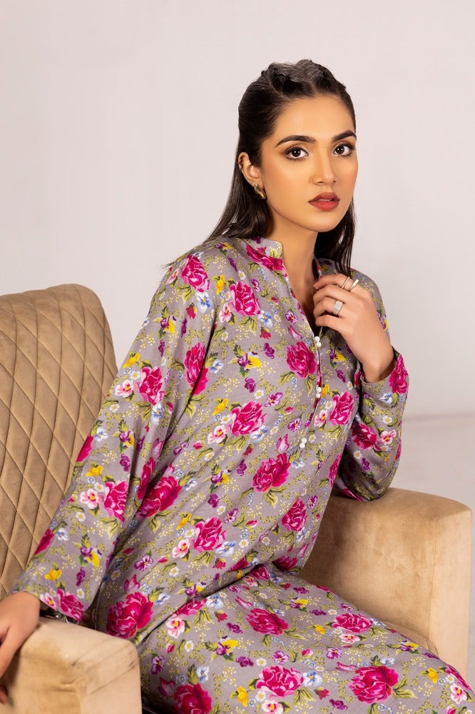 Slub Viscose Printed Shirt