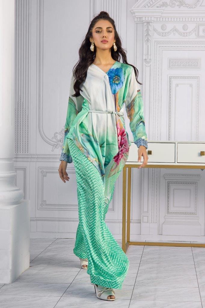 Charmeuse Silk Digital Printed Shirt and Charmeuse Silk Digital Printed Trouser