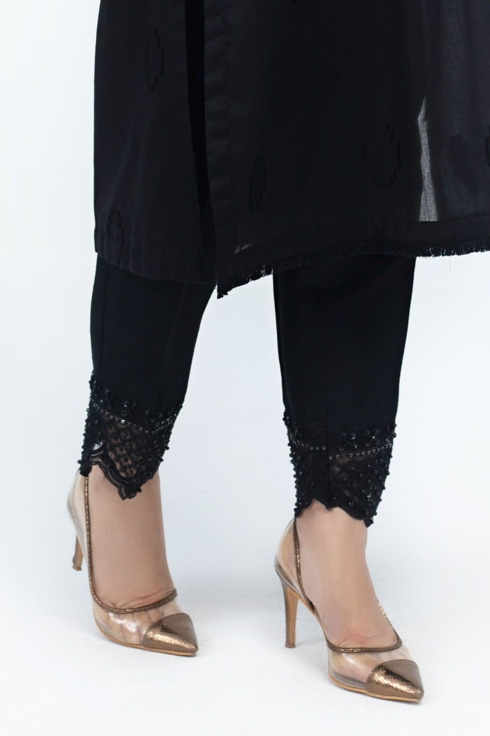 Raw Silk Embroidered Trouser