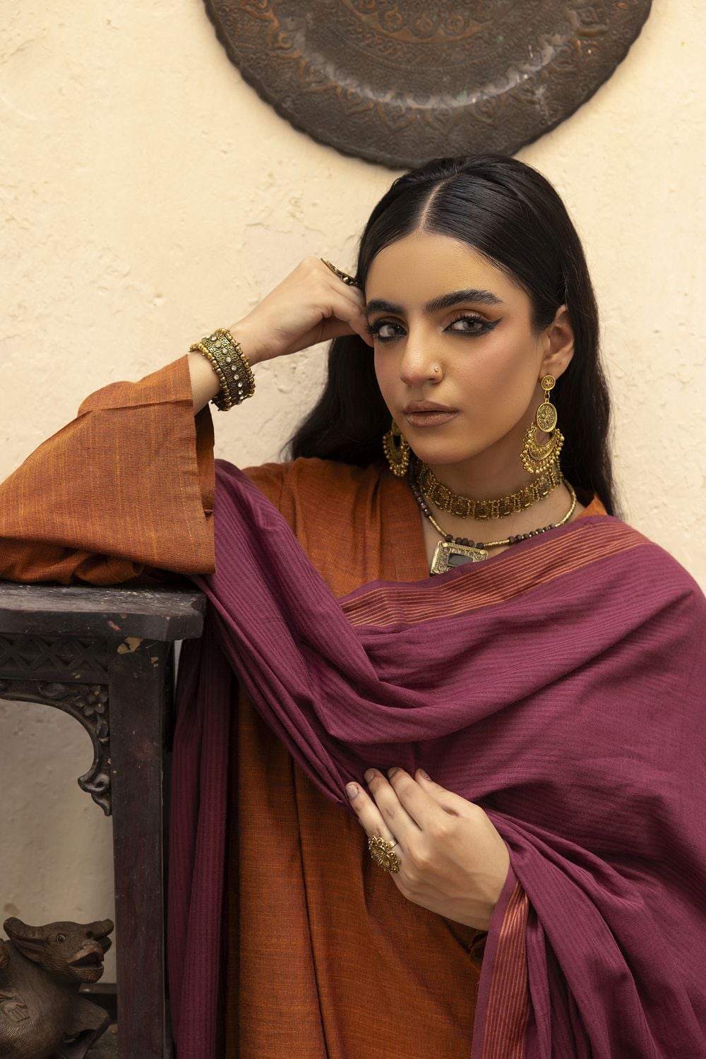 Yarn Dyed Shirt And Trouser With Dupatta