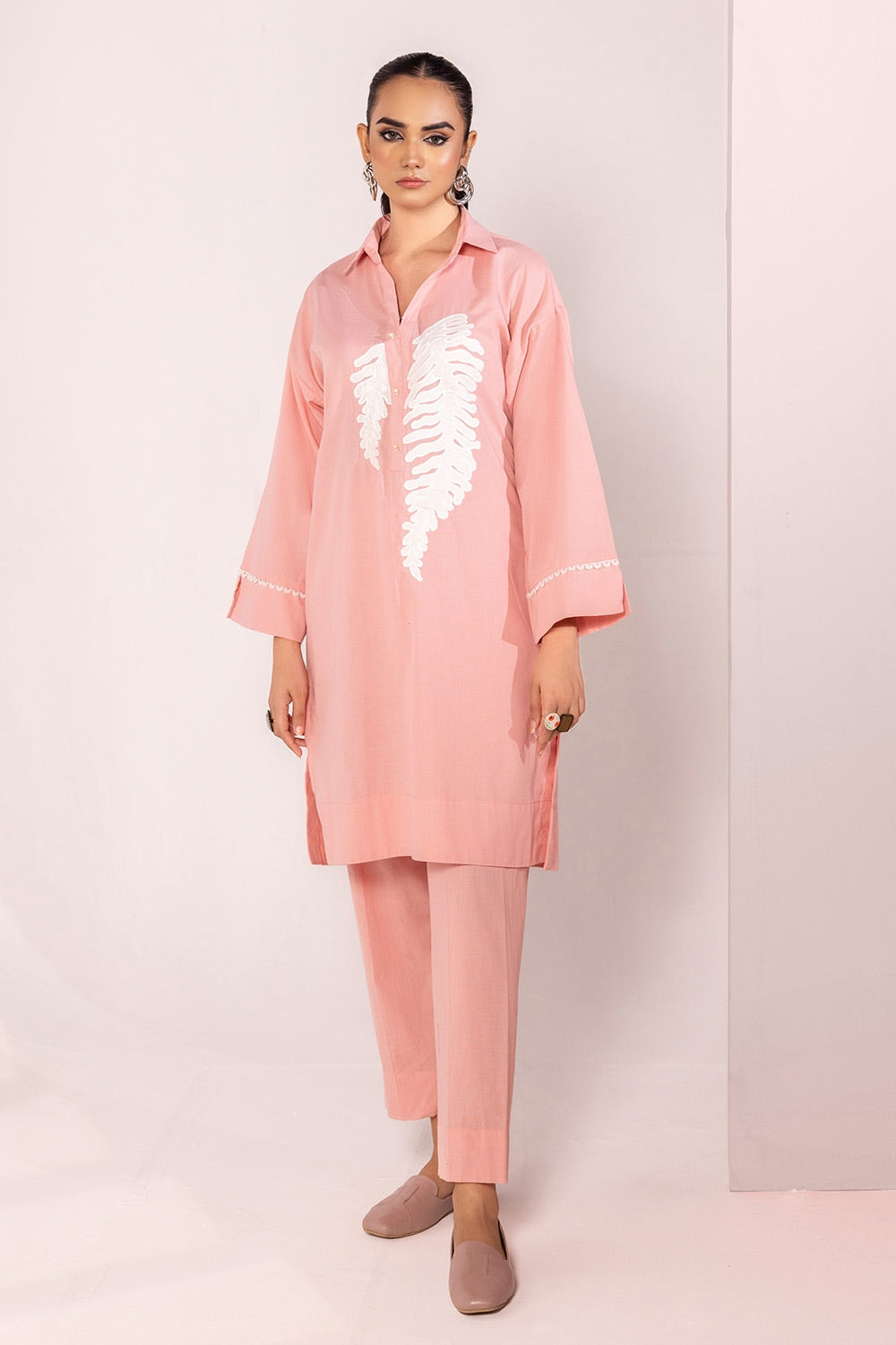 The Loom Yarn Dyed Embroidered Shirt And Trouser