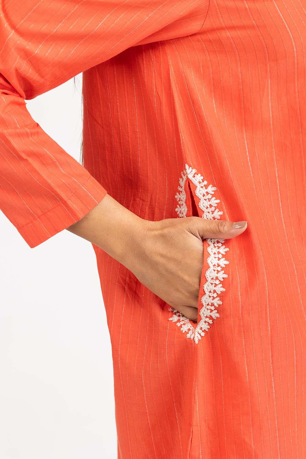 Har Roz Yarn Dyed Embroidered Shirt And Trouser with Printed Dupatta