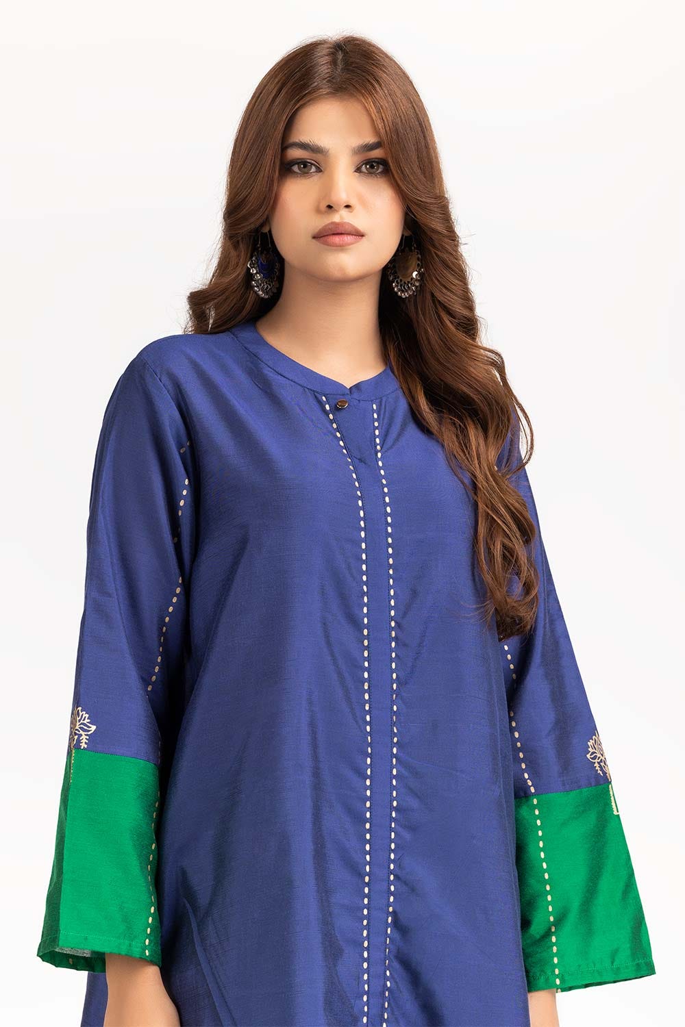 Color Block Yarn Dyed Block Printed Shirt And Trouser