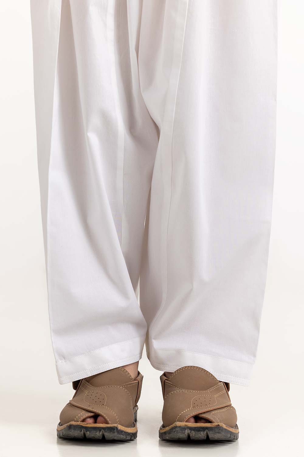 White Basic Shalwar Ksh-Ctn22-001