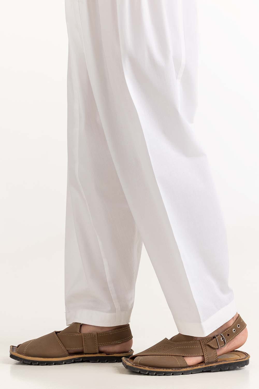 White Basic Shalwar Ksh-Ctn22-001