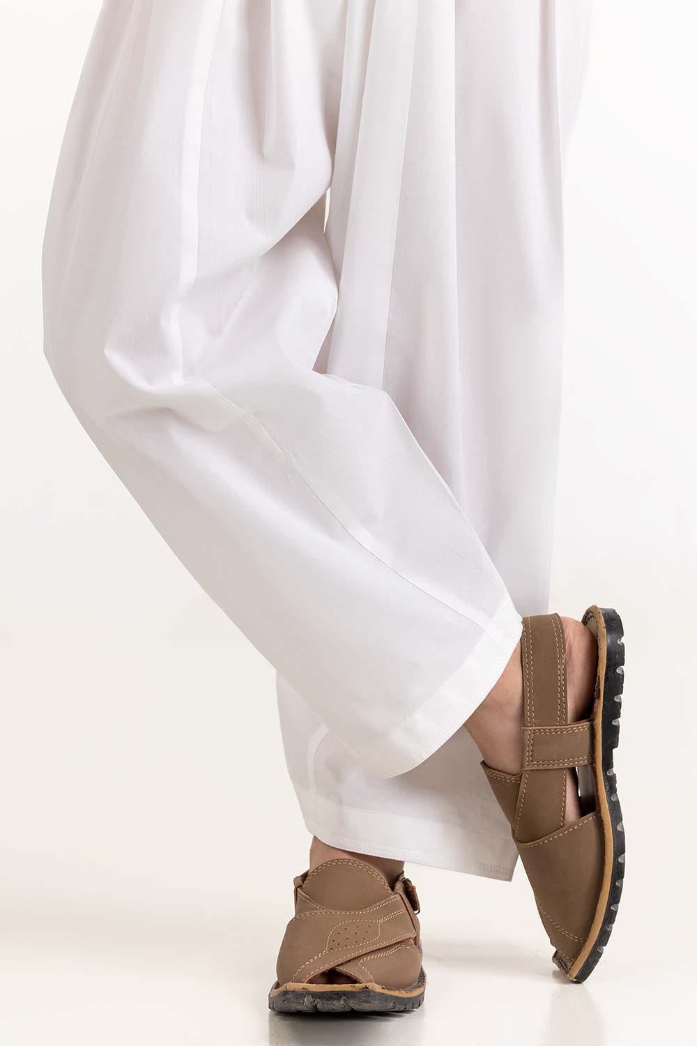 White Basic Shalwar Ksh-Ctn22-001