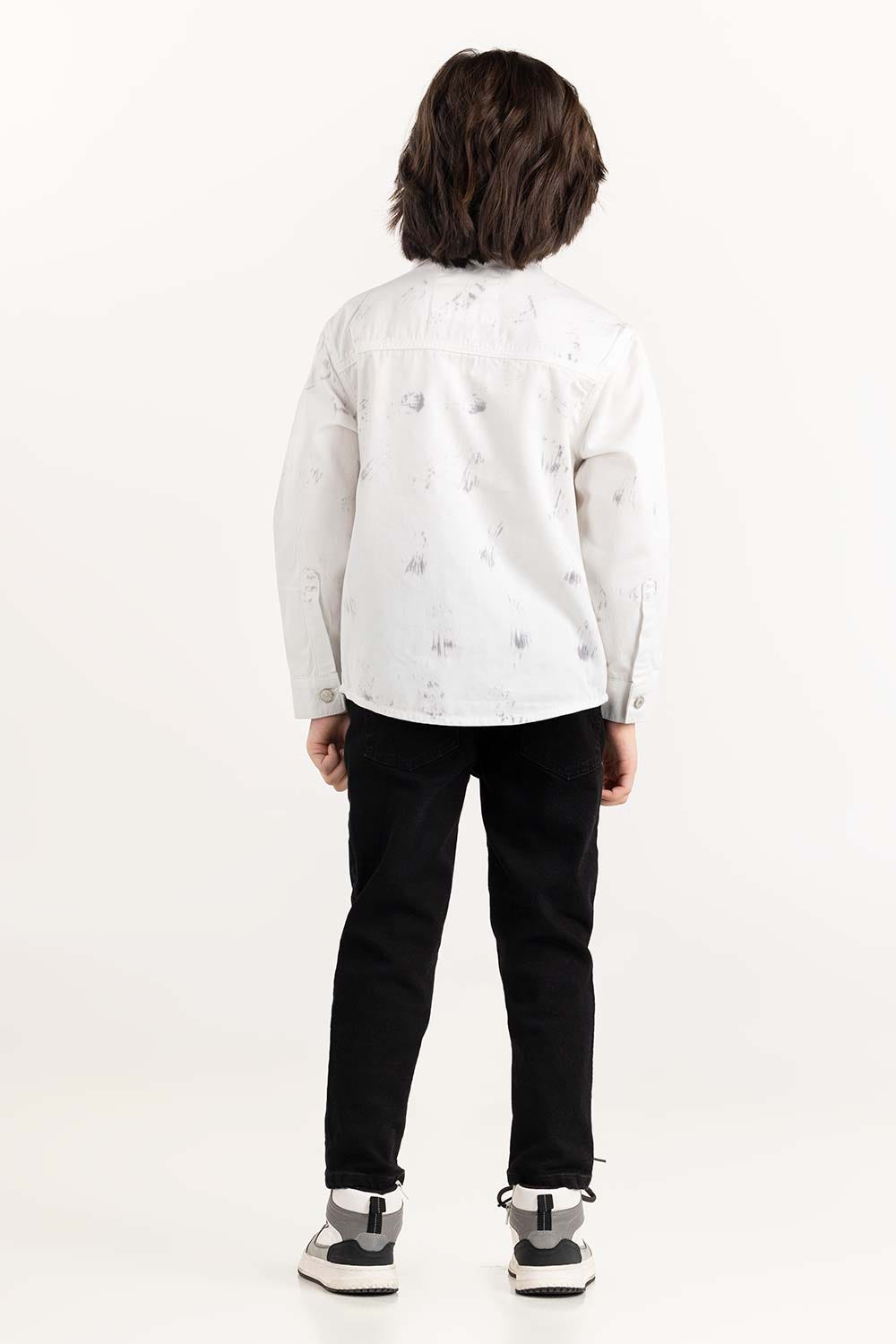 Junior Boy White Button Down Shirt