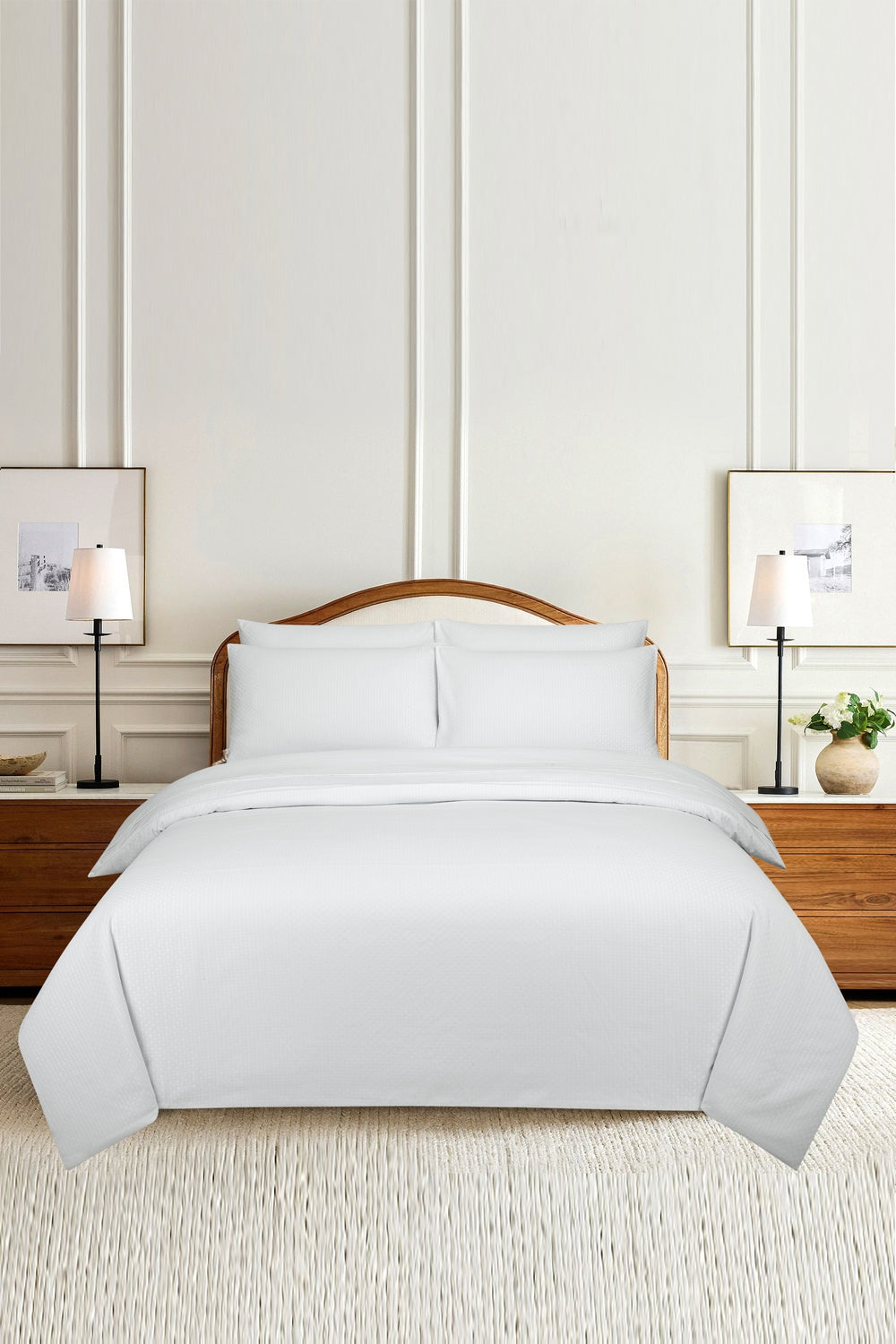Mfdd-White Dyed Bed Sheet Set