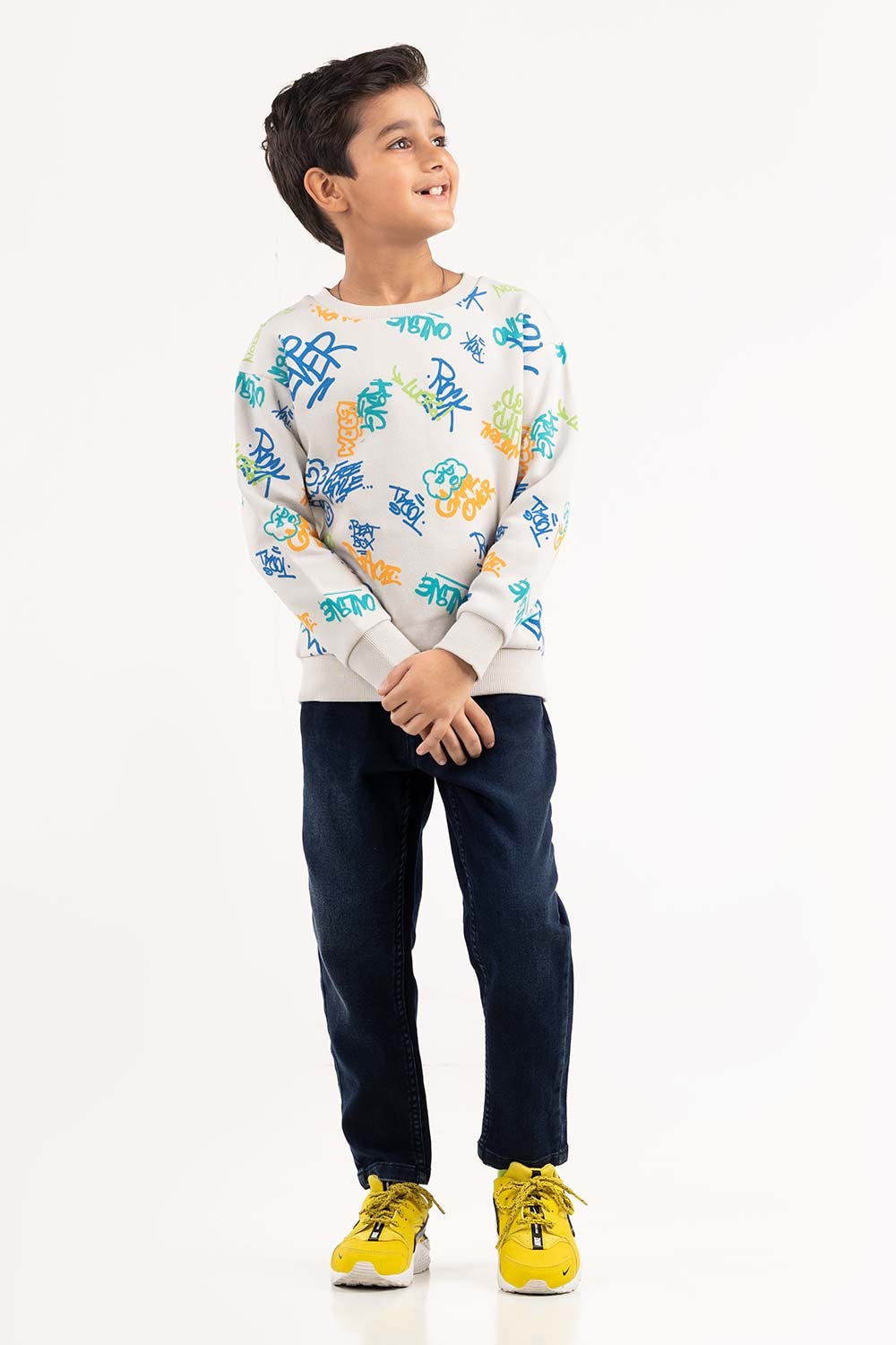 Junior Boy White Sweatshirt
