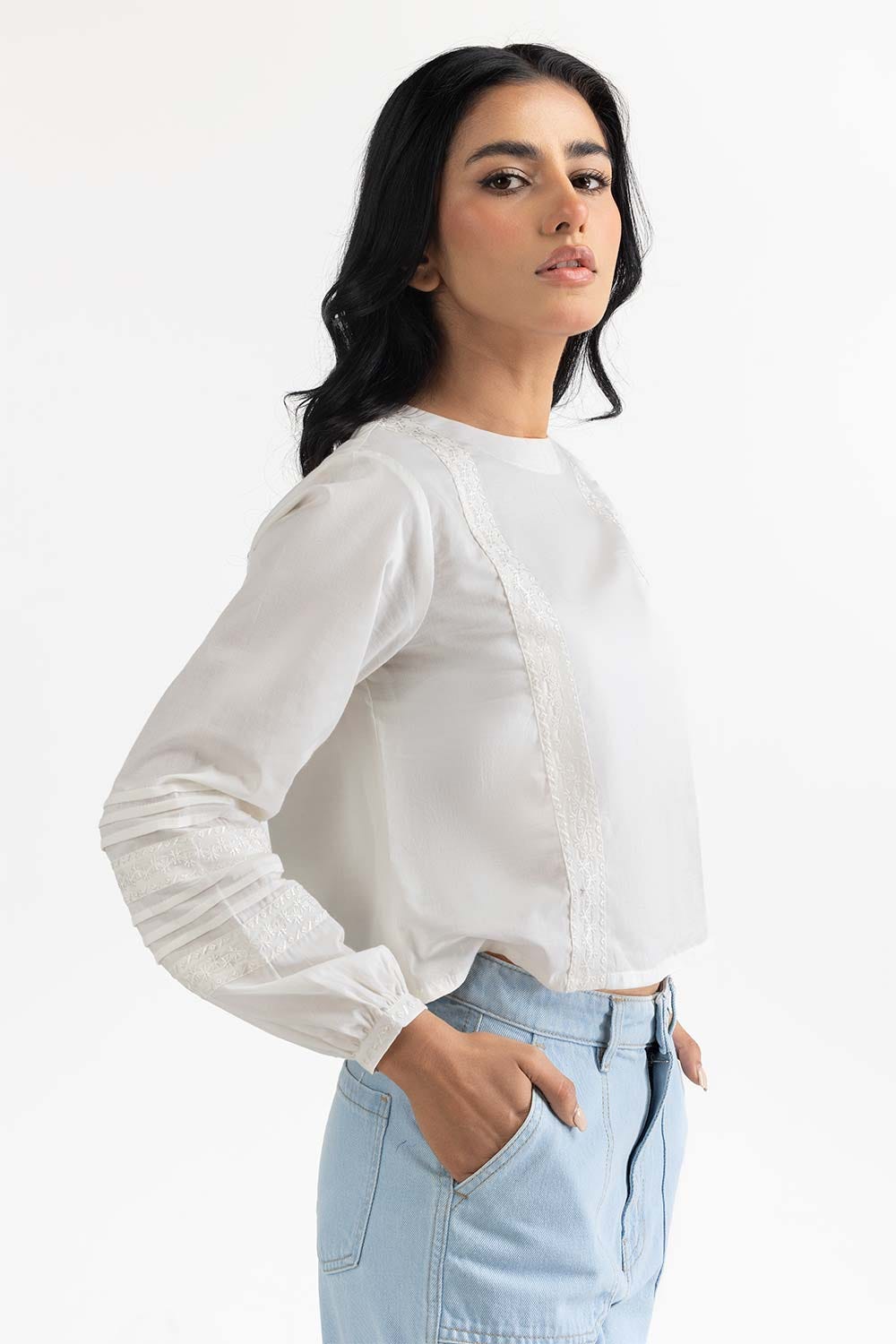 White Woven Blouse