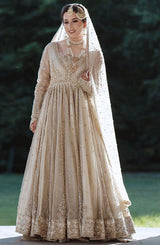 Faiza Saqlain Ahlah Style — Mairaz White Net Pishwas & Sharara