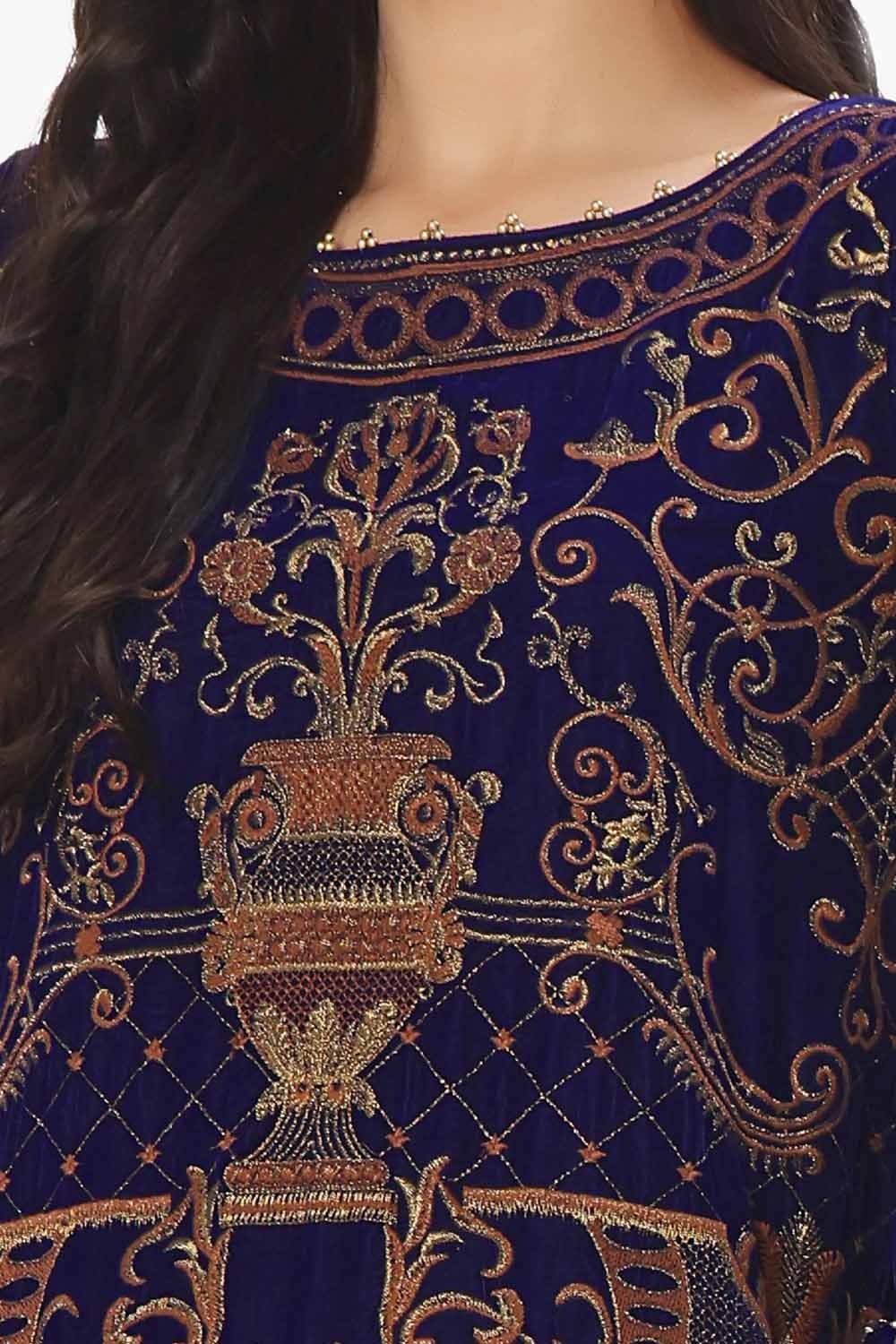 3 Piece Unstitched Embroidered Velvet Suit with Embroidered Velvet Dupatta